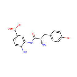 Nc1ccc(C(=O)O)cc1NC(=O)[C@@H](N)Cc1ccc(O)cc1 ZINC000299861134