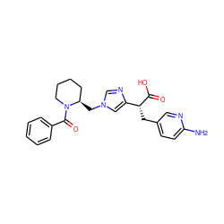 Nc1ccc(C[C@@H](C(=O)O)c2cn(C[C@@H]3CCCCN3C(=O)c3ccccc3)cn2)cn1 ZINC000013985369