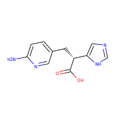 Nc1ccc(C[C@@H](C(=O)O)c2cnc[nH]2)cn1 ZINC000013529884