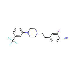 Nc1ccc(CCN2CCN(c3cccc(C(F)(F)F)c3)CC2)cc1I ZINC000001619832