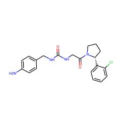 Nc1ccc(CNC(=O)NCC(=O)N2CCC[C@@H]2c2ccccc2Cl)cc1 ZINC000117853922