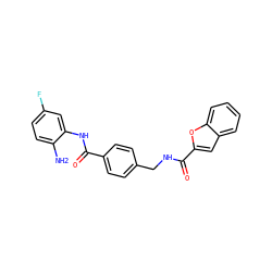 Nc1ccc(F)cc1NC(=O)c1ccc(CNC(=O)c2cc3ccccc3o2)cc1 ZINC000205547759