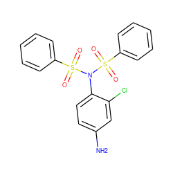 Nc1ccc(N(S(=O)(=O)c2ccccc2)S(=O)(=O)c2ccccc2)c(Cl)c1 ZINC000001609949