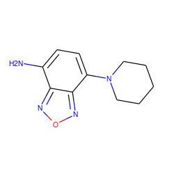 Nc1ccc(N2CCCCC2)c2nonc12 ZINC000000816583