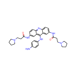 Nc1ccc(Nc2c3cc(NC(=O)CCN4CCCC4)ccc3nc3ccc(NC(=O)CCN4CCCC4)cc23)cc1 ZINC000027520376