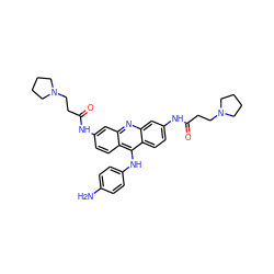 Nc1ccc(Nc2c3ccc(NC(=O)CCN4CCCC4)cc3nc3cc(NC(=O)CCN4CCCC4)ccc23)cc1 ZINC000027520589