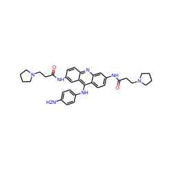 Nc1ccc(Nc2c3ccc(NC(=O)CCN4CCCC4)cc3nc3ccc(NC(=O)CCN4CCCC4)cc23)cc1 ZINC000027519049