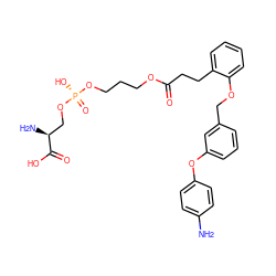 Nc1ccc(Oc2cccc(COc3ccccc3CCC(=O)OCCCO[P@](=O)(O)OC[C@H](N)C(=O)O)c2)cc1 ZINC001772597702