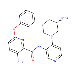 Nc1ccc(Oc2ccccc2)nc1C(=O)Nc1cnccc1N1CCC[C@H](N)C1 ZINC000103236830