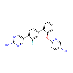 Nc1ccc(Oc2ccccc2-c2ccc(-c3cnc(N)nc3)c(F)c2)nc1 ZINC000224763968