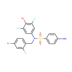 Nc1ccc(S(=O)(=O)N(Cc2ccc(Br)cc2F)c2cc(F)c(O)c(F)c2)cc1 ZINC000064436977