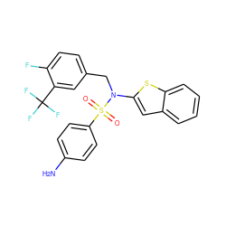 Nc1ccc(S(=O)(=O)N(Cc2ccc(F)c(C(F)(F)F)c2)c2cc3ccccc3s2)cc1 ZINC000115234306