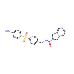 Nc1ccc(S(=O)(=O)c2ccc(CNC(=O)N3Cc4ccncc4C3)cc2)cn1 ZINC000096283097