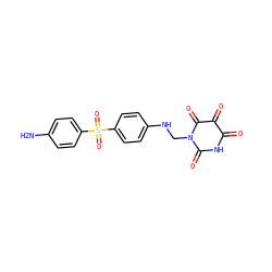 Nc1ccc(S(=O)(=O)c2ccc(NCN3C(=O)NC(=O)C(=O)C3=O)cc2)cc1 ZINC000001666223