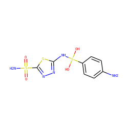 Nc1ccc(S(O)(O)Nc2nnc(S(N)(=O)=O)s2)cc1 ZINC000101512467