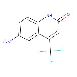 Nc1ccc2[nH]c(=O)cc(C(F)(F)F)c2c1 ZINC000012349446