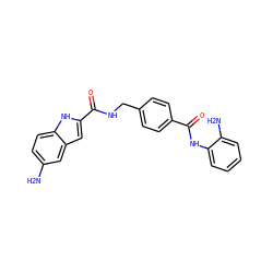 Nc1ccc2[nH]c(C(=O)NCc3ccc(C(=O)Nc4ccccc4N)cc3)cc2c1 ZINC000148702484