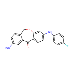 Nc1ccc2c(c1)C(=O)c1ccc(Nc3ccc(F)cc3)cc1OC2 ZINC000103273336