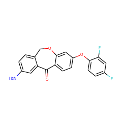 Nc1ccc2c(c1)C(=O)c1ccc(Oc3ccc(F)cc3F)cc1OC2 ZINC000103273305