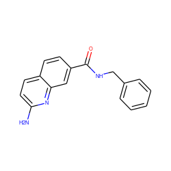 Nc1ccc2ccc(C(=O)NCc3ccccc3)cc2n1 ZINC000043018922