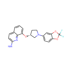 Nc1ccc2cccc(O[C@@H]3CCN(c4ccc5c(c4)OC(F)(F)O5)C3)c2n1 ZINC000028365690