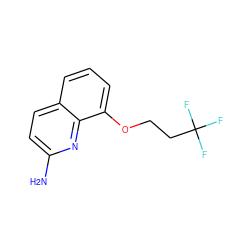 Nc1ccc2cccc(OCCC(F)(F)F)c2n1 ZINC000028387636