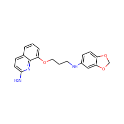 Nc1ccc2cccc(OCCCNc3ccc4c(c3)OCO4)c2n1 ZINC000028387090