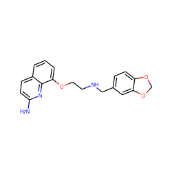 Nc1ccc2cccc(OCCNCc3ccc4c(c3)OCO4)c2n1 ZINC000028385878