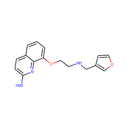 Nc1ccc2cccc(OCCNCc3ccoc3)c2n1 ZINC000028387045