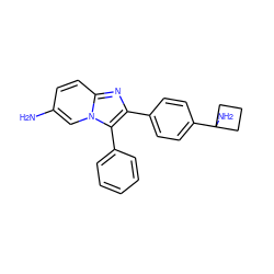 Nc1ccc2nc(-c3ccc(C4(N)CCC4)cc3)c(-c3ccccc3)n2c1 ZINC000168281487