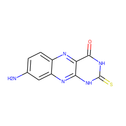 Nc1ccc2nc3c(=O)[nH]c(=S)[nH]c3nc2c1 ZINC000009312930