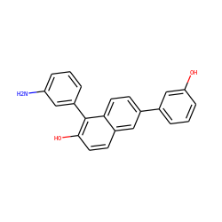 Nc1cccc(-c2c(O)ccc3cc(-c4cccc(O)c4)ccc23)c1 ZINC000066100584