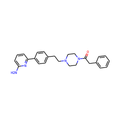 Nc1cccc(-c2ccc(CCN3CCN(C(=O)Cc4ccccc4)CC3)cc2)n1 ZINC000026576023