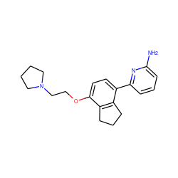 Nc1cccc(-c2ccc(OCCN3CCCC3)c3c2CCC3)n1 ZINC000013559840