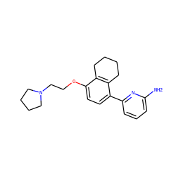 Nc1cccc(-c2ccc(OCCN3CCCC3)c3c2CCCC3)n1 ZINC000013559831