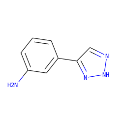 Nc1cccc(-c2cn[nH]n2)c1 ZINC000013671888