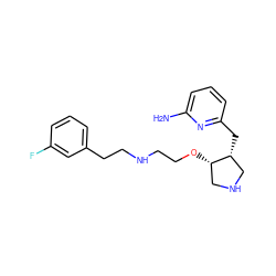 Nc1cccc(C[C@@H]2CNC[C@@H]2OCCNCCc2cccc(F)c2)n1 ZINC000058661026