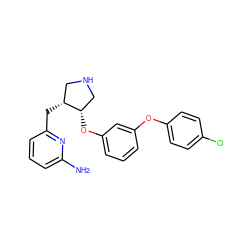 Nc1cccc(C[C@@H]2CNC[C@@H]2Oc2cccc(Oc3ccc(Cl)cc3)c2)n1 ZINC000058592865