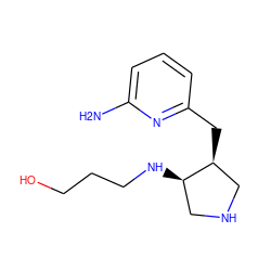 Nc1cccc(C[C@H]2CNC[C@H]2NCCCO)n1 ZINC000024957128