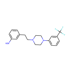 Nc1cccc(CCN2CCN(c3cccc(C(F)(F)F)c3)CC2)c1 ZINC000027631298