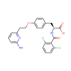 Nc1cccc(CCOc2ccc(C[C@H](NC(=O)c3c(Cl)cccc3Cl)C(=O)O)cc2)n1 ZINC000084654034