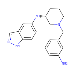 Nc1cccc(CN2CCC[C@@H](Nc3ccc4[nH]ncc4c3)C2)c1 ZINC000028639797