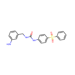 Nc1cccc(CNC(=O)Nc2ccc(S(=O)(=O)c3ccccc3)cc2)c1 ZINC000096271367