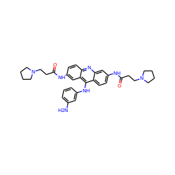 Nc1cccc(Nc2c3ccc(NC(=O)CCN4CCCC4)cc3nc3ccc(NC(=O)CCN4CCCC4)cc23)c1 ZINC000027518280