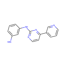 Nc1cccc(Nc2nccc(-c3cccnc3)n2)c1 ZINC000013553257