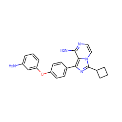 Nc1cccc(Oc2ccc(-c3nc(C4CCC4)n4ccnc(N)c34)cc2)c1 ZINC000096168287