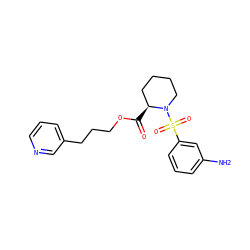 Nc1cccc(S(=O)(=O)N2CCCC[C@@H]2C(=O)OCCCc2cccnc2)c1 ZINC000066103166