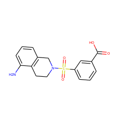 Nc1cccc2c1CCN(S(=O)(=O)c1cccc(C(=O)O)c1)C2 ZINC000095555117