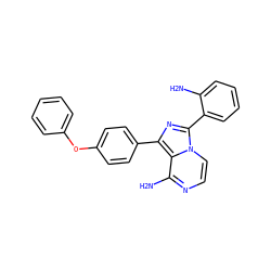 Nc1ccccc1-c1nc(-c2ccc(Oc3ccccc3)cc2)c2c(N)nccn12 ZINC000096168208