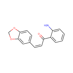 Nc1ccccc1C(=O)/C=C\c1ccc2c(c1)OCO2 ZINC000003965589